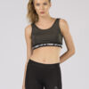 Khaki sportovní crop top BELVORIA