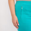 Tyrkysové kalhoty 3/4 plus size s rozparky – BASINA