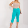 Tyrkysové kalhoty 3/4 plus size s rozparky – BASINA