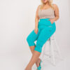 Tyrkysové tříčtvrteční kalhoty plus size – BASERIA