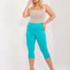 Tyrkysové tříčtvrteční kalhoty plus size – BASERIA