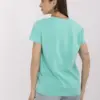 Tyrkysové basic tričko JANELORA s kulatým výstřihem