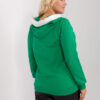 Zelená basic mikina plus size s přední kapsou – HILESSA