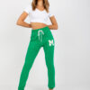 Zelené slim-fit tepláky s nášivkou – GRAETTA