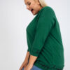 Zeleno-černá plus size mikina Charliza bez kapuce – CIRARA