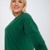 Zeleno-černá plus size mikina Charliza bez kapuce – CIRARA