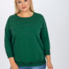 Zeleno-černá plus size mikina Charliza bez kapuce – CIRARA