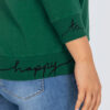 Zeleno-černá plus size mikina Charliza bez kapuce – CIRARA