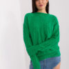 Zelený volný svetr CORINA s copánky