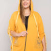 Okrově žlutá plus-size mikina Zurich na zip – IOLARA