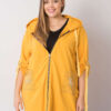 Okrově žlutá plus-size mikina Zurich na zip – IOLARA